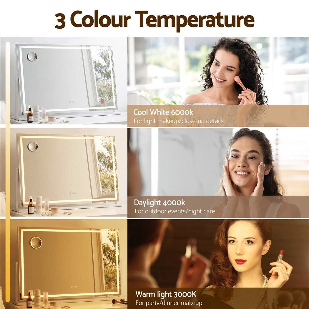 90x60cm Makeup Mirror 360 degree Rotatable Vanity Mirror 10x magnifing