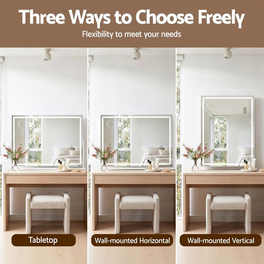 90x60cm Makeup Mirror 360 degree Rotatable Vanity Mirror 10x magnifing