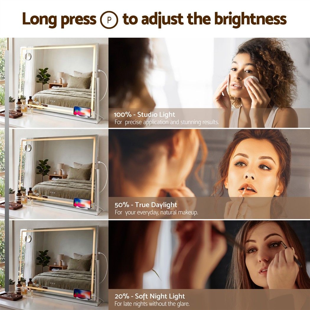 100x70cm Makeup Mirror 360 degree Rotatable Vanity Mirror 10x magnifing