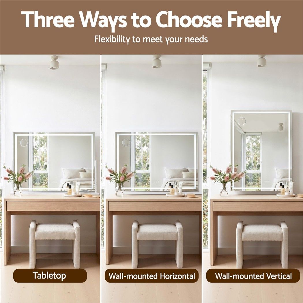 100x70cm Makeup Mirror 360 degree Rotatable Vanity Mirror 10x magnifing