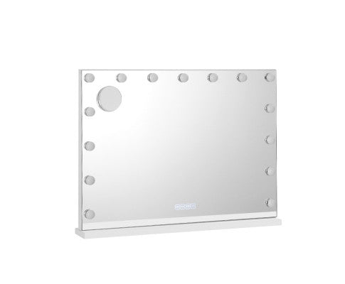 NEW Bluetooth Makeup Mirror 80X58cm Hollywood with Light Vanity Wall 18 LED Embellir