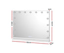NEW Bluetooth Makeup Mirror 80X58cm Hollywood with Light Vanity Wall 18 LED Embellir