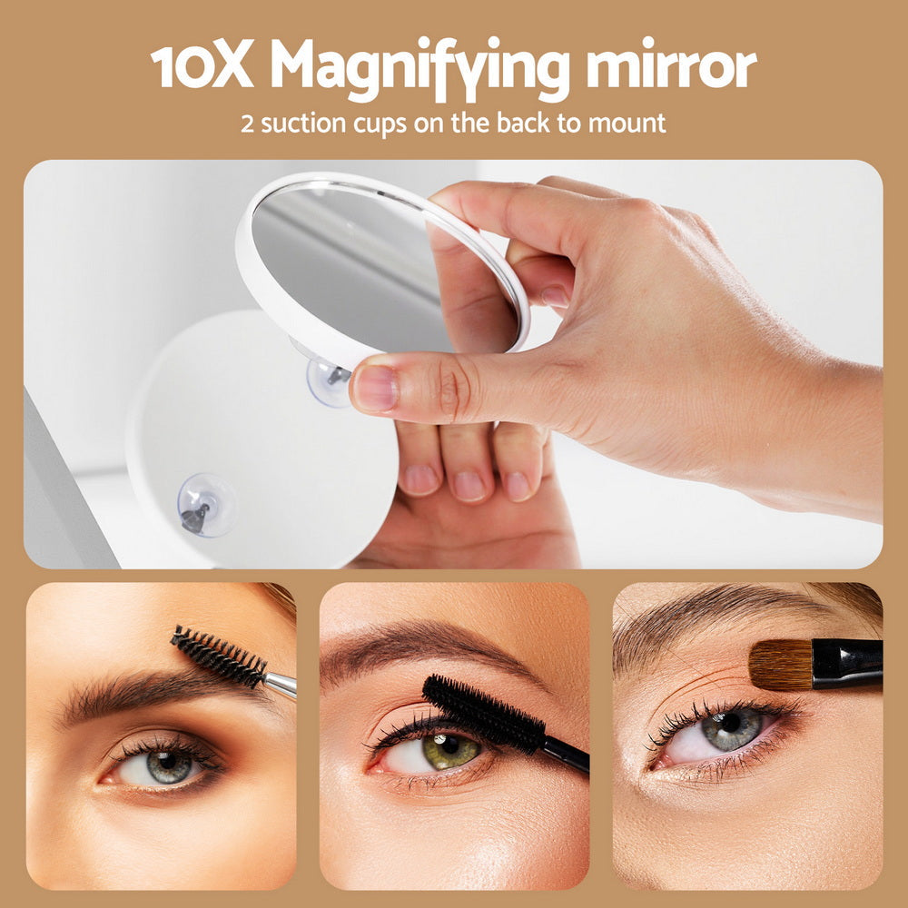 80x65cm Embellir Makeup Mirror Hollywood Vanity with LED Light Silver Legs Embellir