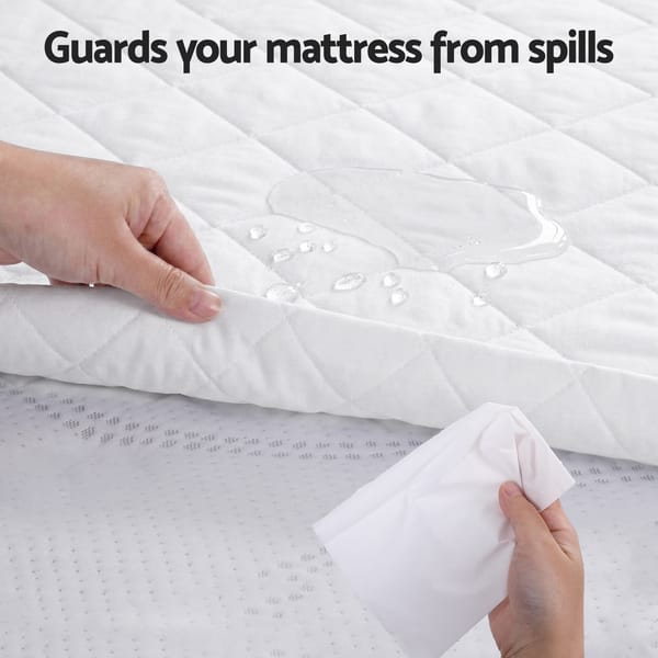 Giselle Waterproof Mattress Protector 100% Cotton Quilted Fitted Cover