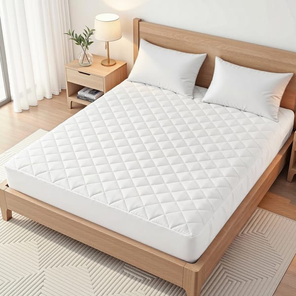 Giselle Waterproof Mattress Protector 100% Cotton Quilted Fitted Cover