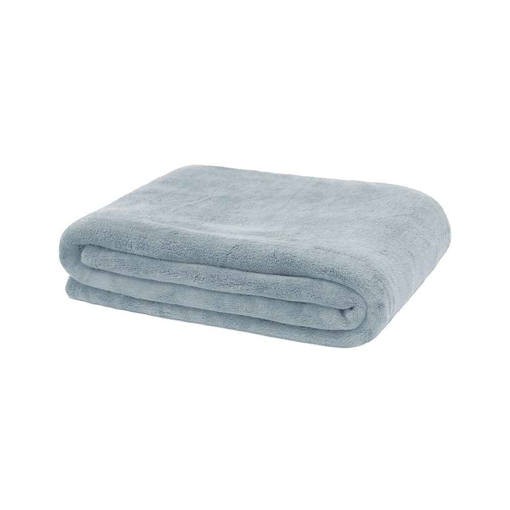 Bambury | Microplush Throw Rug Steel Blue