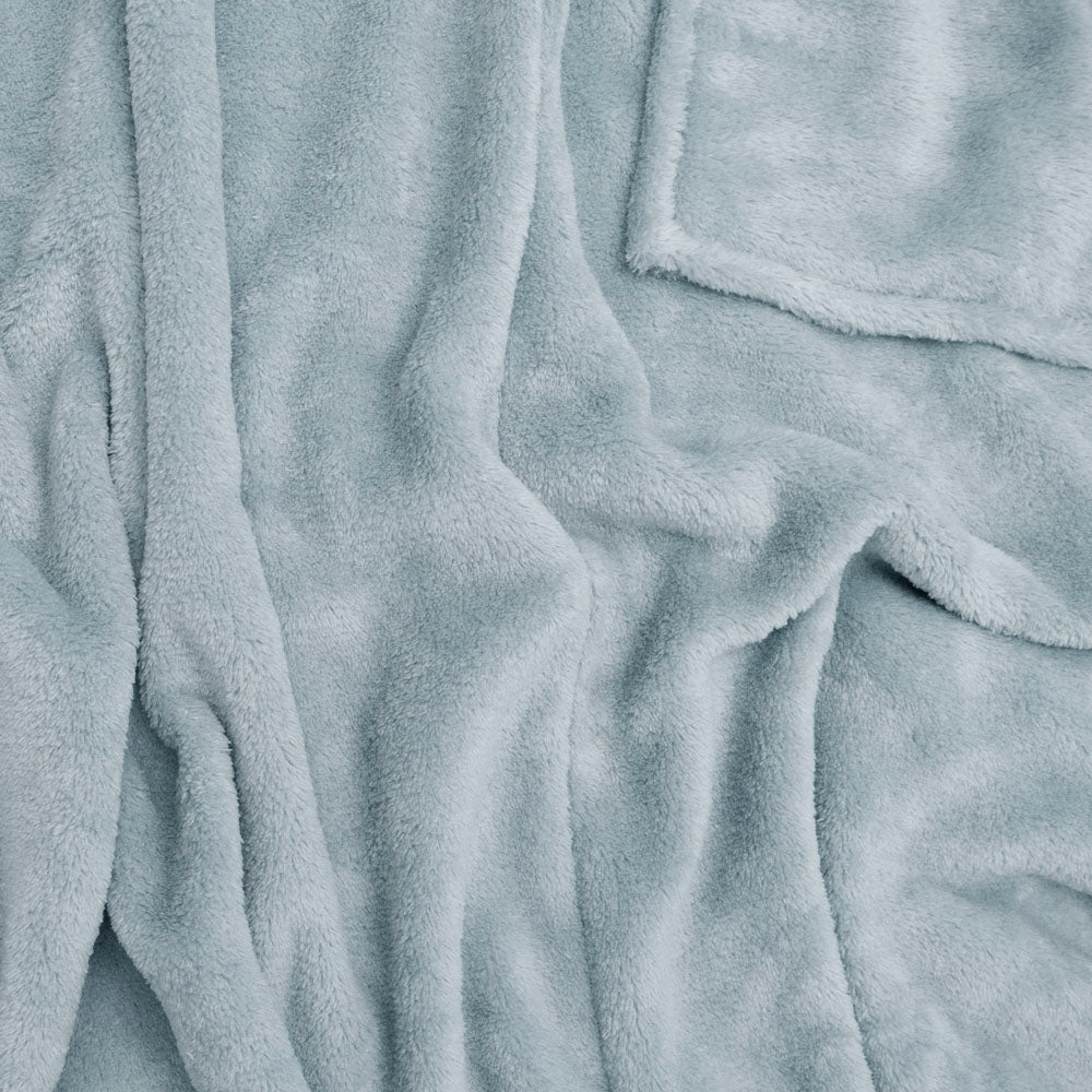Bambury | Microplush Throw Rug Steel Blue