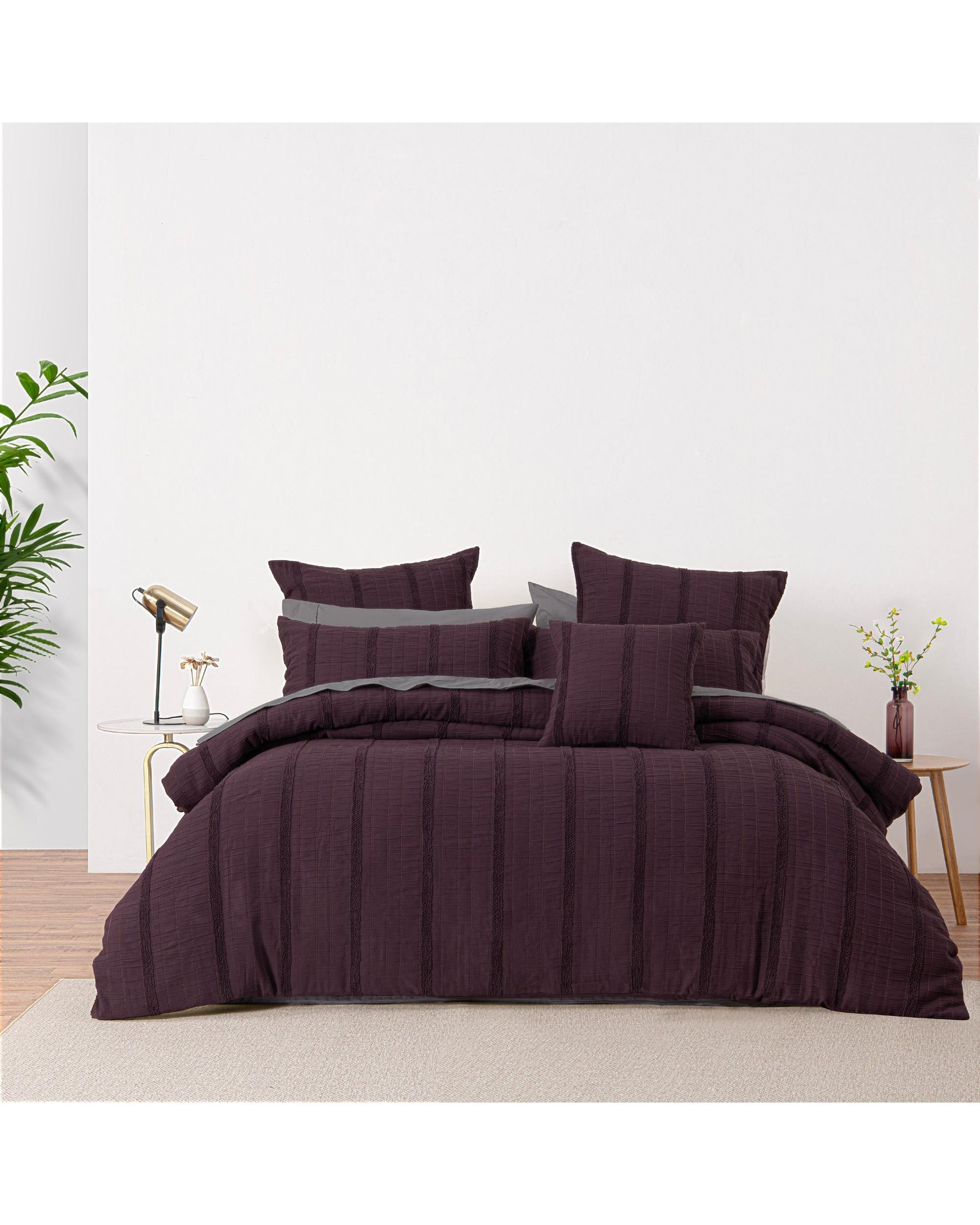 Bianca Bedding MALUA Grape Polyester Quilt Cover Set Bianca Bedding