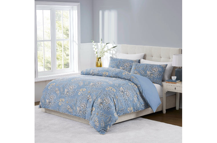 LAURA ASHLEY MARLBROOK DUSKY SEPASPRAY QUILT COVER SET