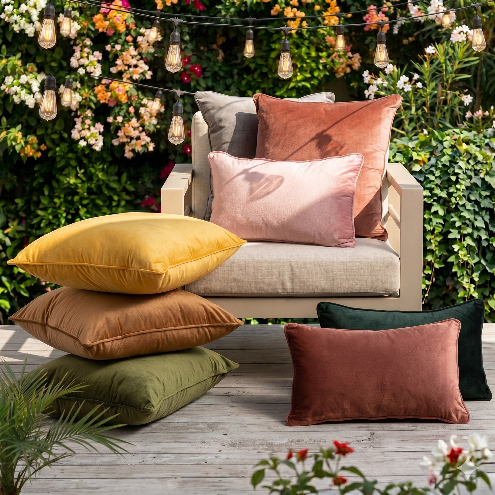 Renee Taylor Icon Velvet Cushion Twin Pack 50 x 50 Cms Polyester Filled