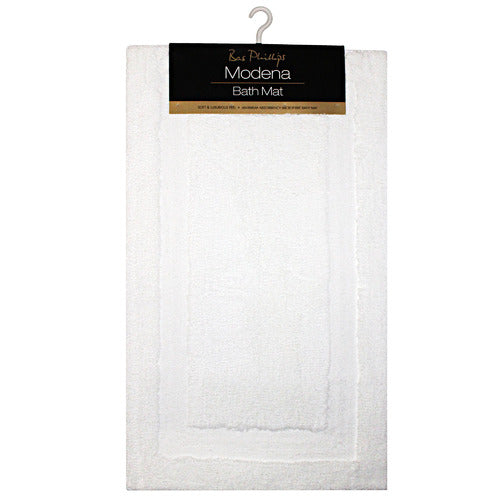 Bas Phillips Modena Bath Mat - White Bas Phillips