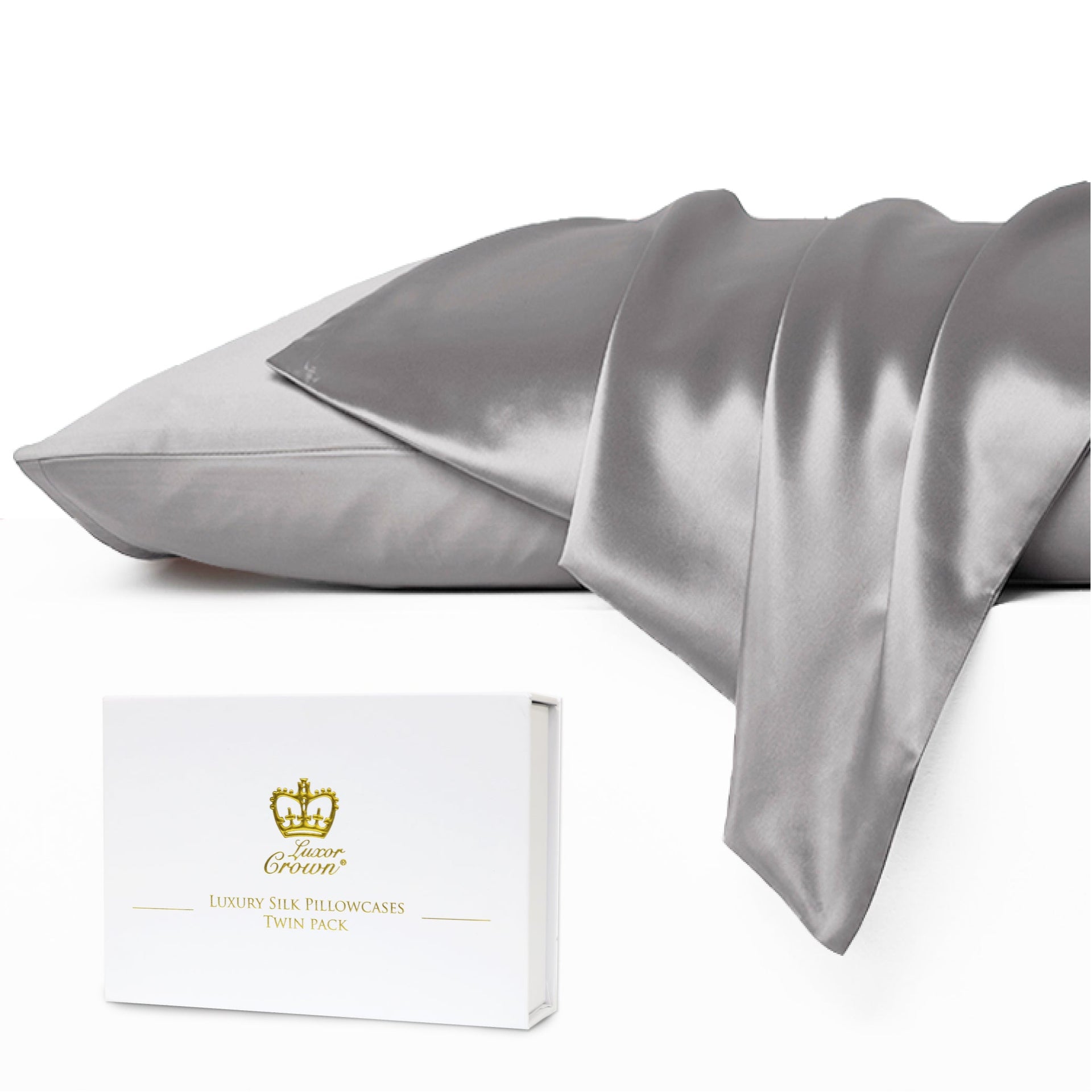 Luxor Crown Mulberry Silk Pillowcase (Twin Pack)