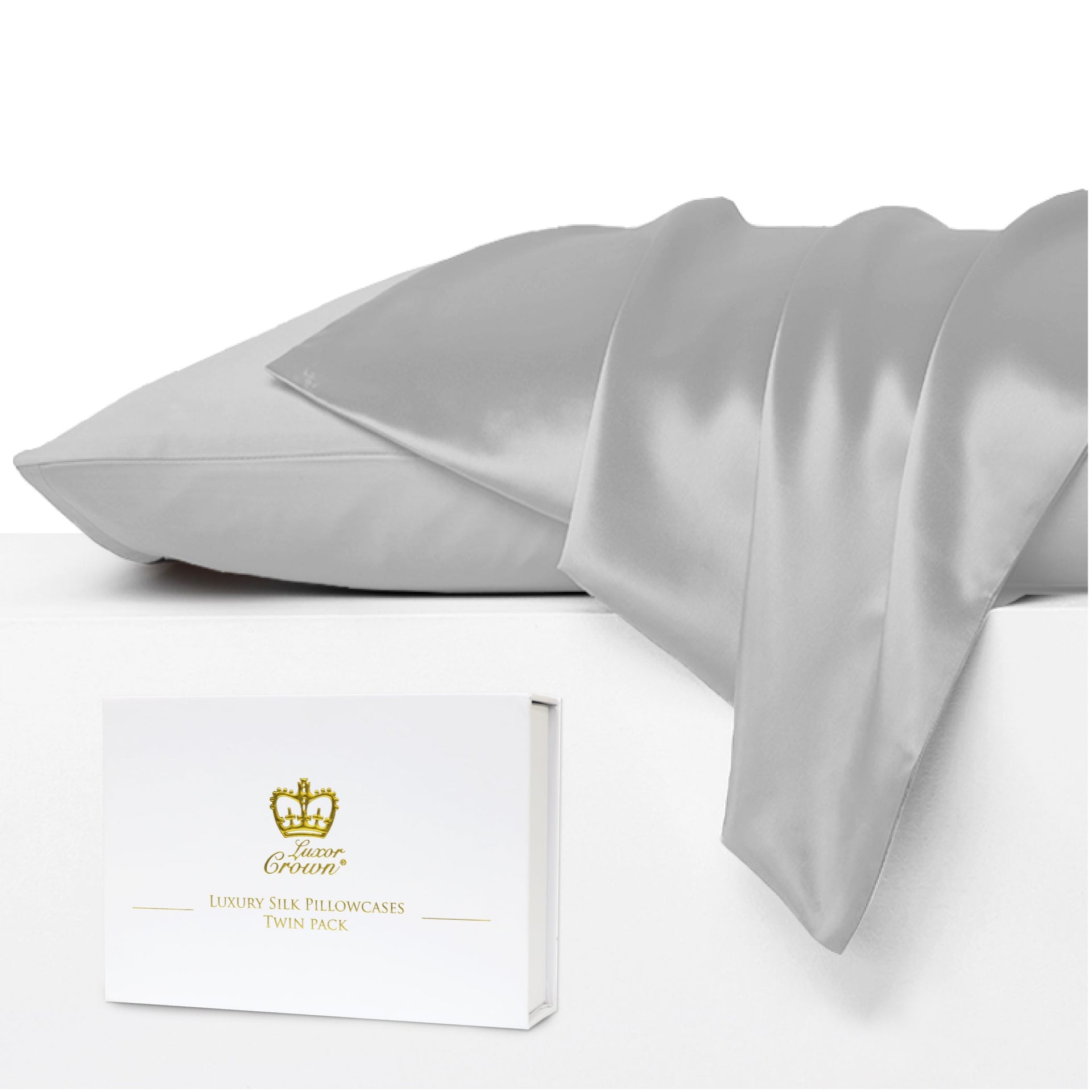 Luxor Crown Mulberry Silk Pillowcase (Twin Pack)