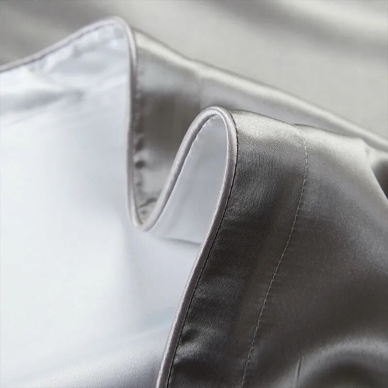 Anyhouz Pillowcase 50x90cm Dark Gray Pure Real Silk For Comfortable And Relaxing Home Bed - King Size