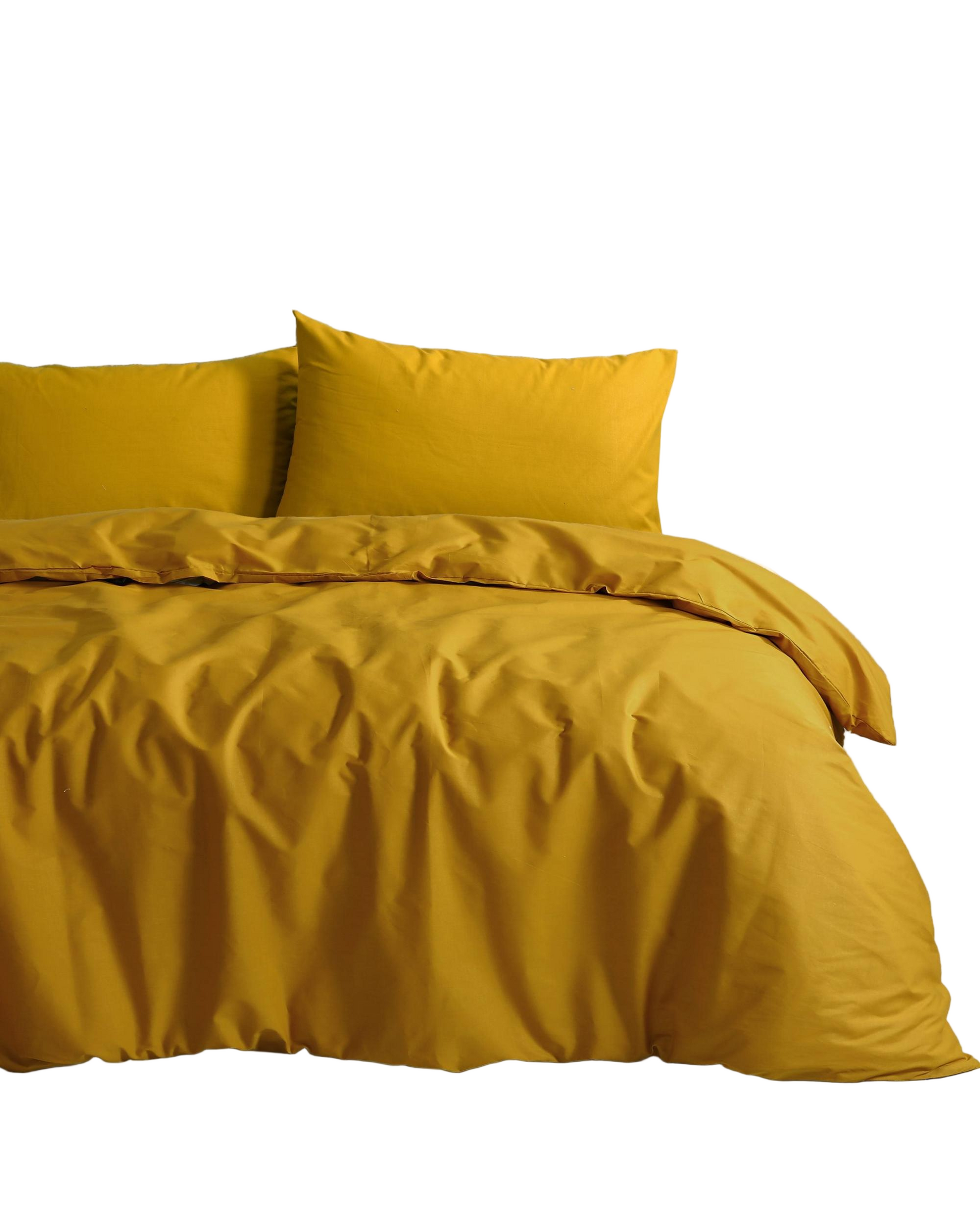 Amsons Royale Cotton Mustard Quilt Cover Set Amsons