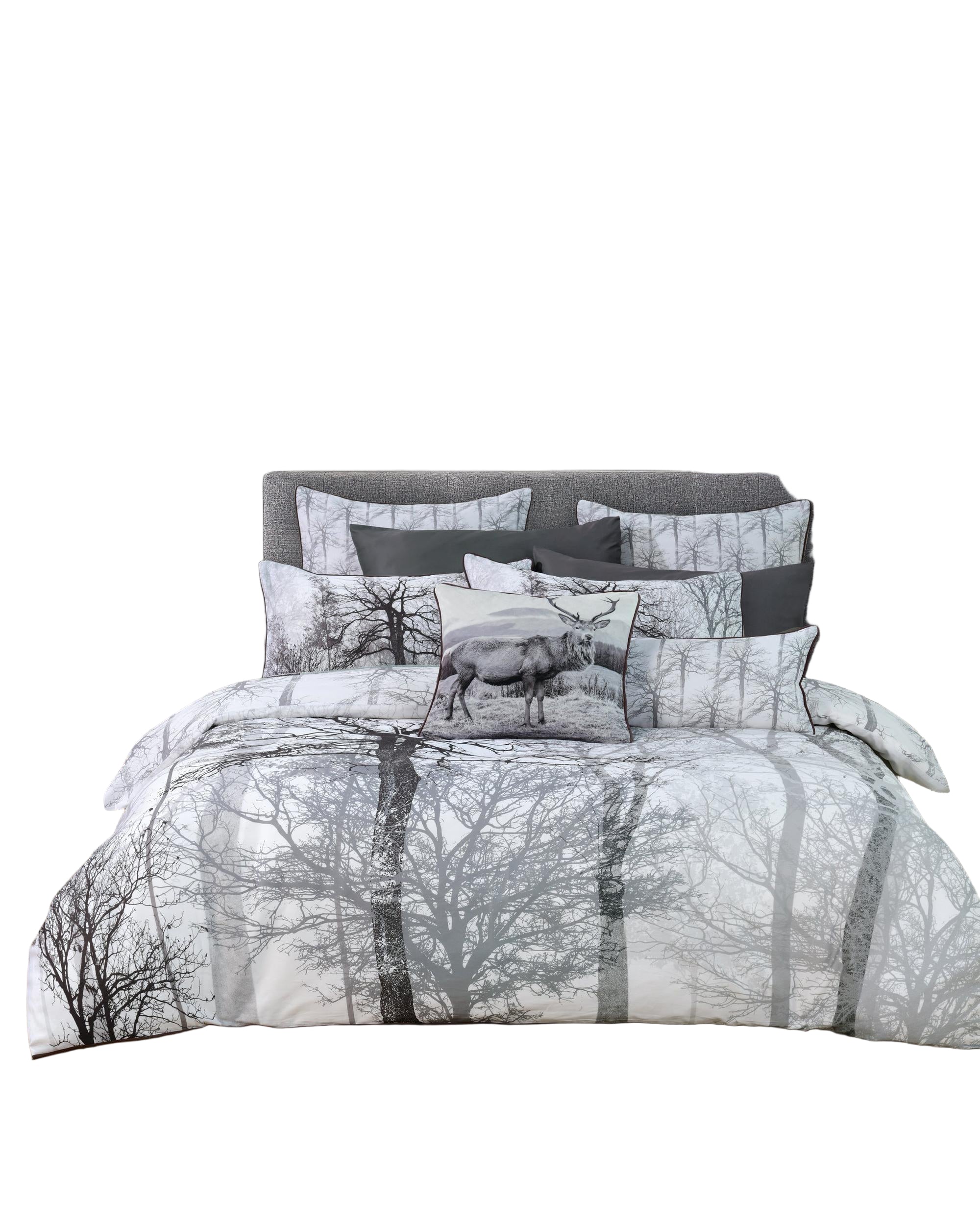 Bianca Bedding Myrtleford Grey Cotton Sateen Quilt Cover Set Bianca Bedding