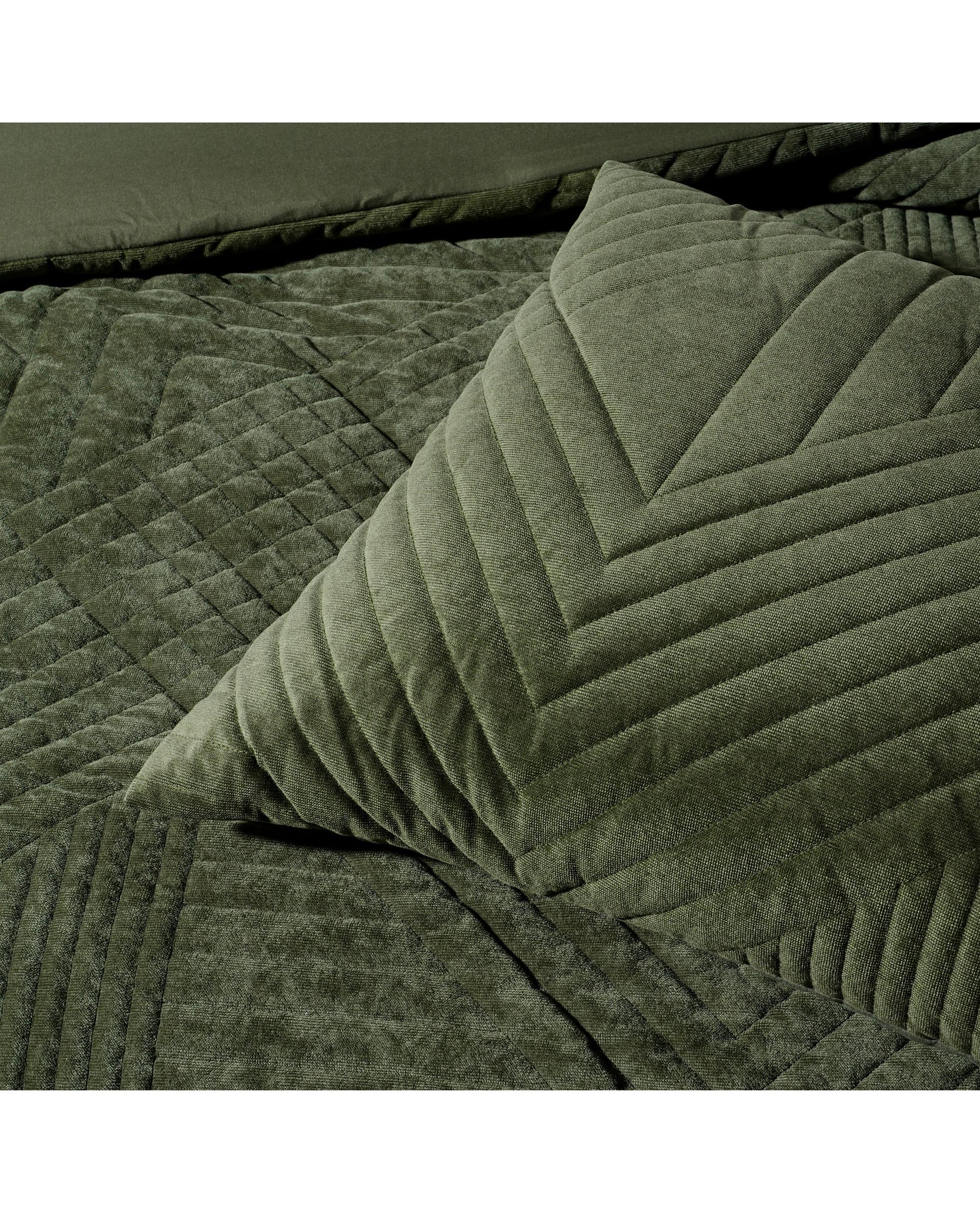 Bianca Bedding NAVARRO Olive Polyester Velvet Quilt Cover Set Bianca Bedding