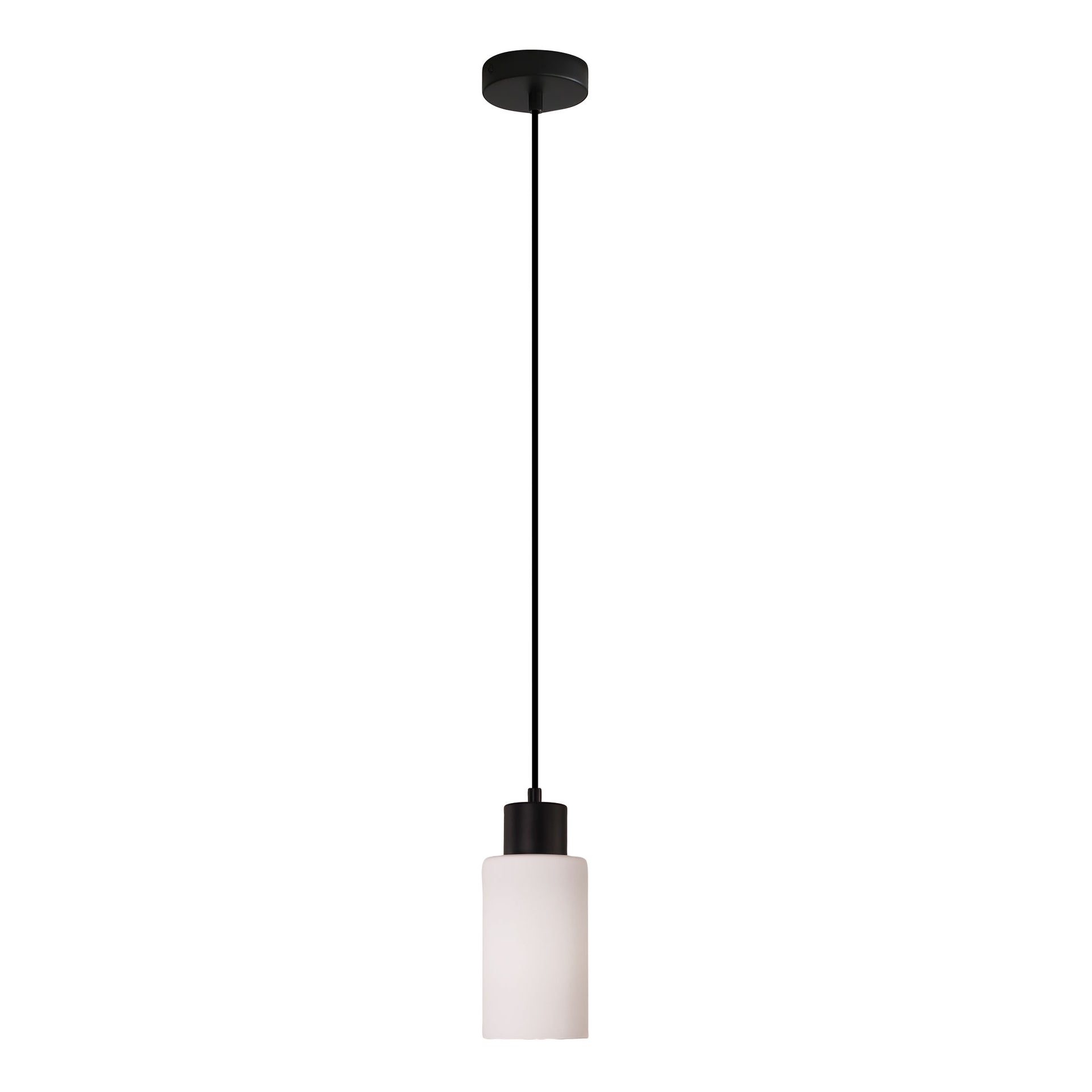 LISA BLACK/OPAL Cylindrical Opal Glass Pendant