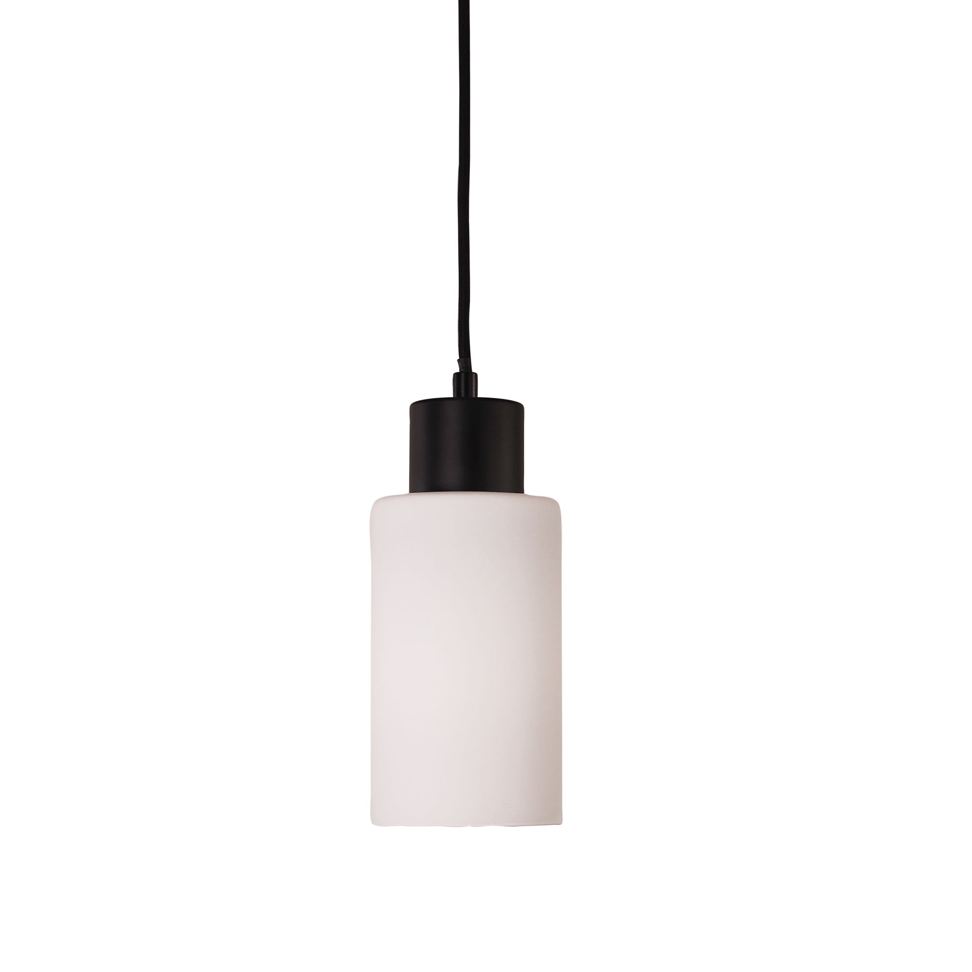 LISA BLACK/OPAL Cylindrical Opal Glass Pendant