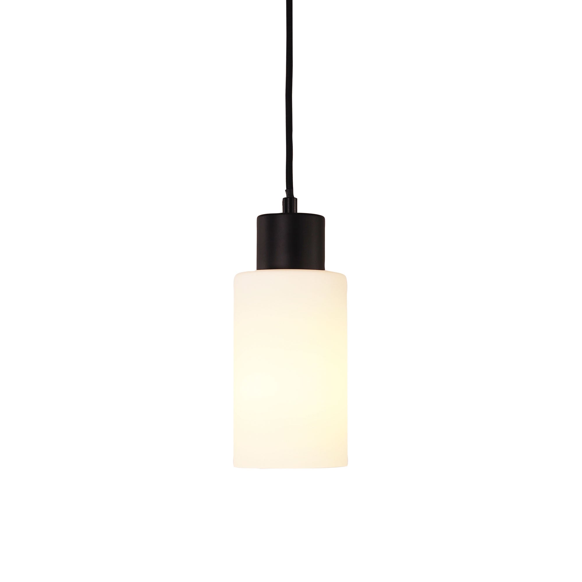 LISA BLACK/OPAL Cylindrical Opal Glass Pendant