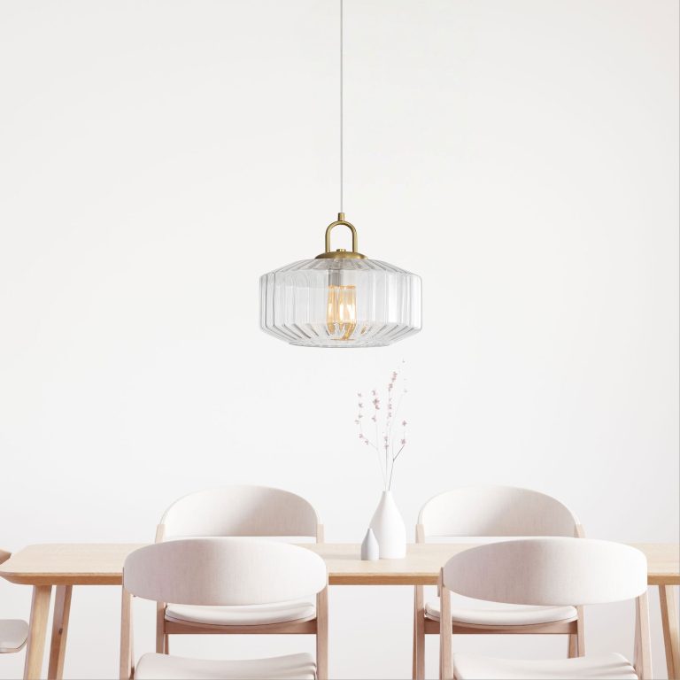 Oriel Lighting Clarise Clear Geometric Glass Pendant