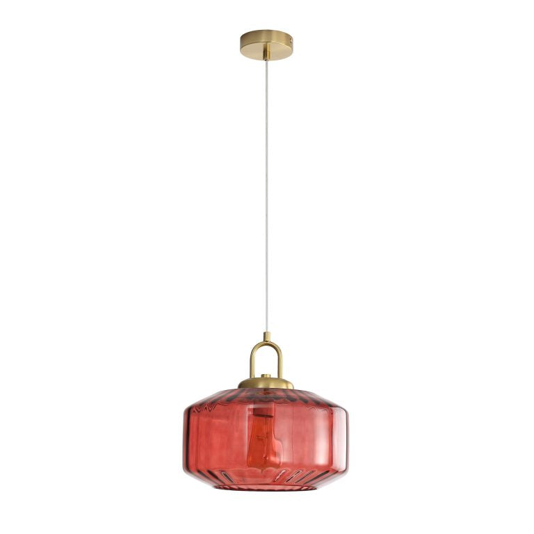 Oriel Lighting Clarise Rose Geometric Glass Pendant