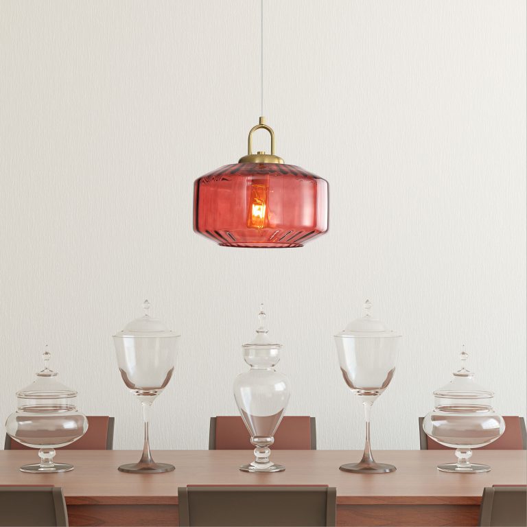 Oriel Lighting Clarise Rose Geometric Glass Pendant