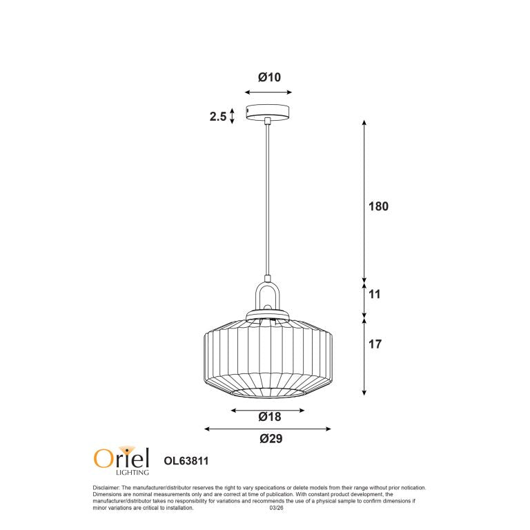 Oriel Lighting Clarise Clear Geometric Glass Pendant