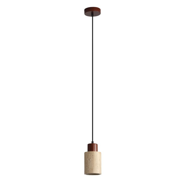 TIBUR.100 Travertine and Wood Pendant