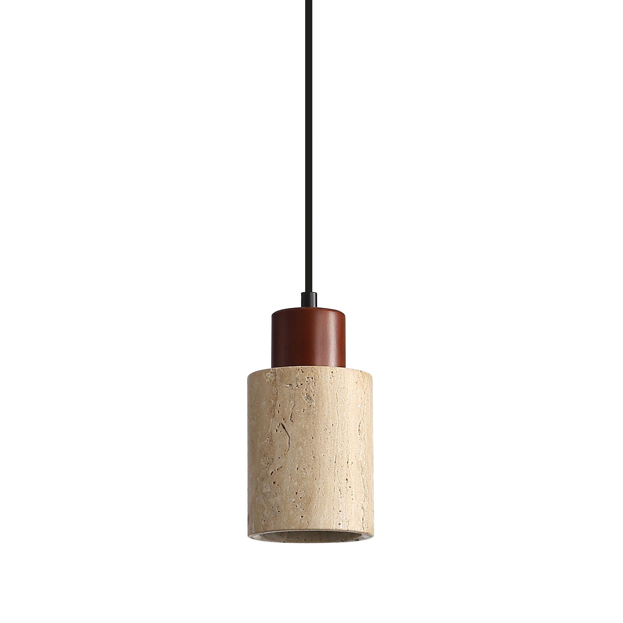 TIBUR.100 Travertine and Wood Pendant