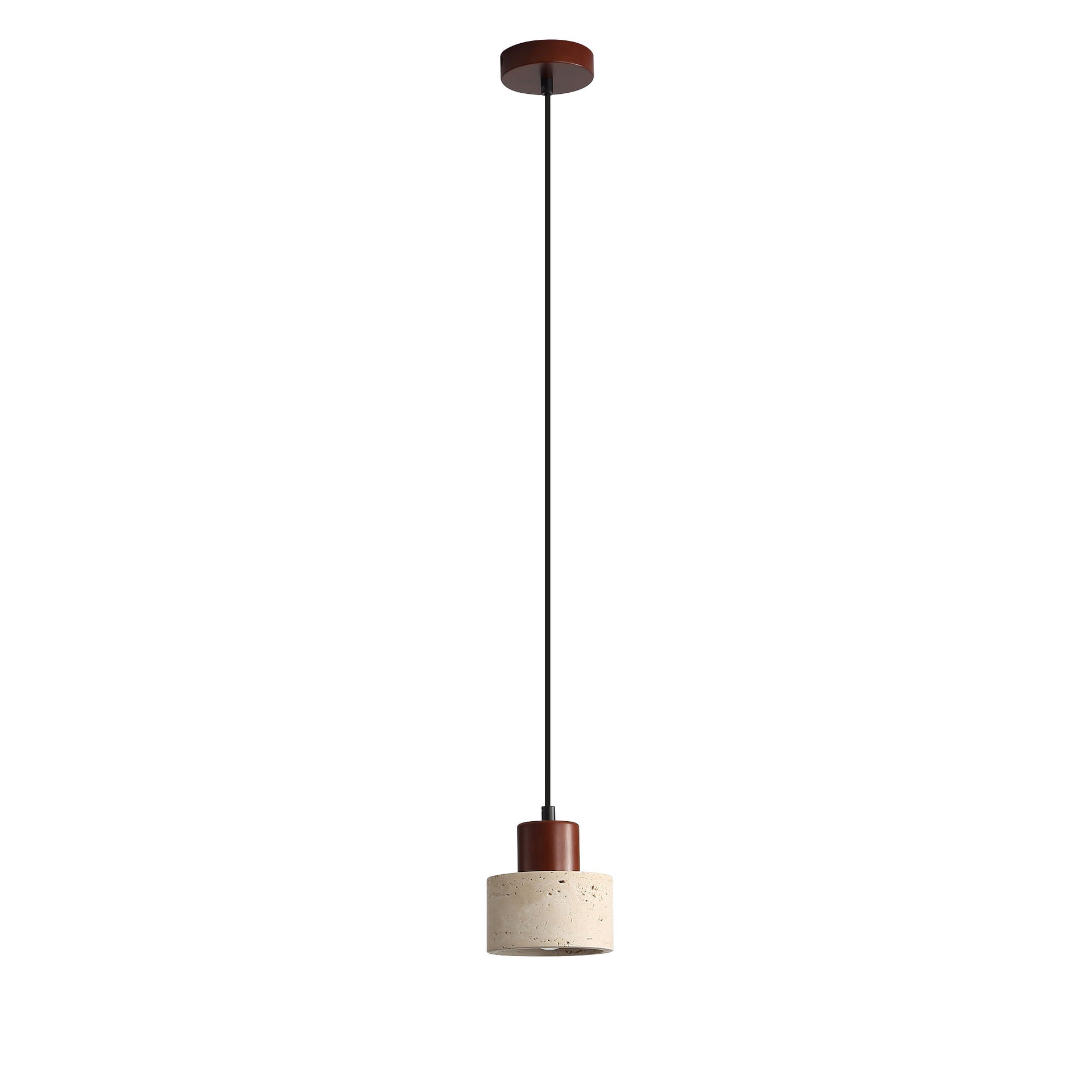 TIBUR.120 Travertine and Wood Pendant