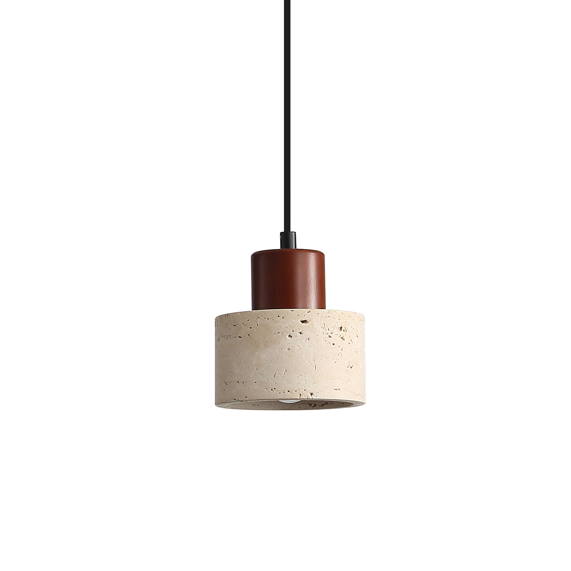 TIBUR.120 Travertine and Wood Pendant