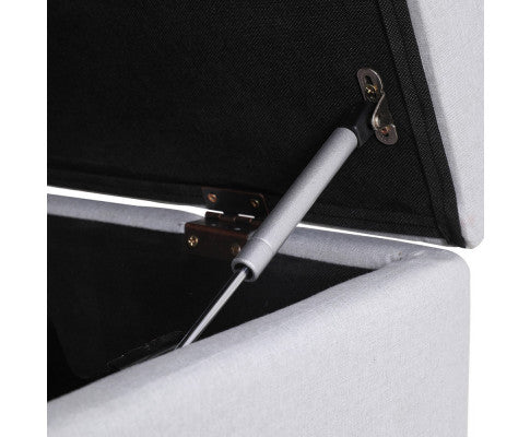 Ottoman Storage Sofa Bed 112cm Foldable Grey Artiss