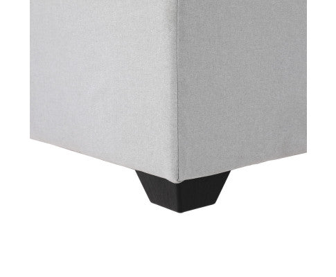 Ottoman Storage Sofa Bed 112cm Foldable Grey Artiss