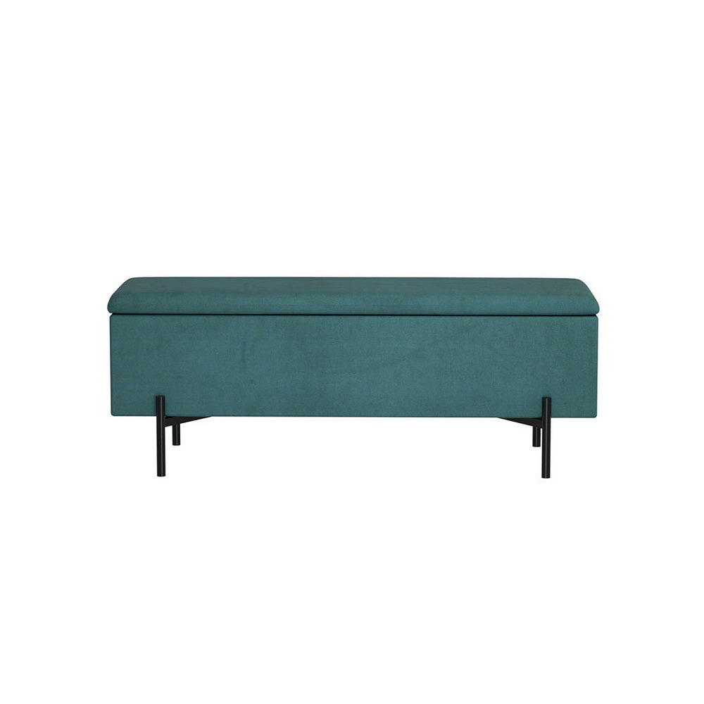 Artiss Storage Ottoman Blanket Box 140cm Velvet Green Big Bedding Australia