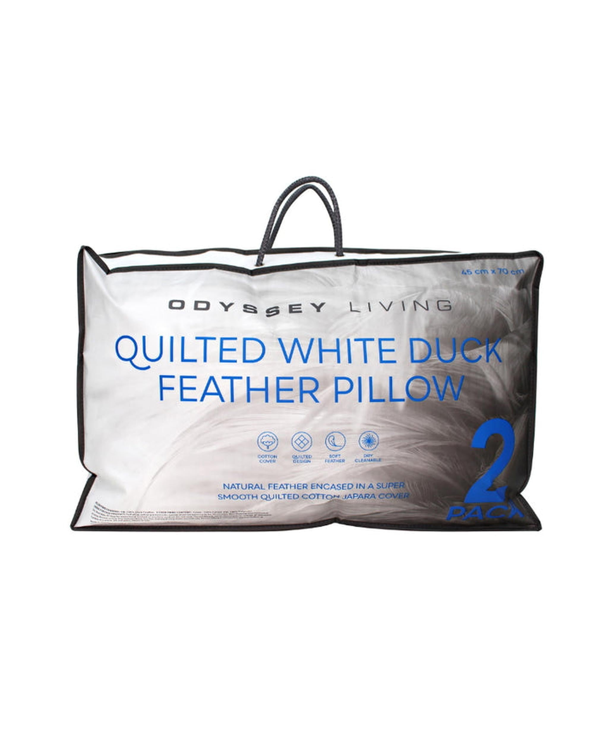 Odyysey Living 2 PACK White Duck Feather Pillow Odyssey Living