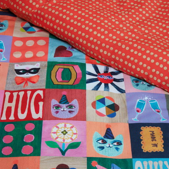 Bedding House Oilily Kids Cotton Quilt Cover Sets - Party Blocks Bedding House