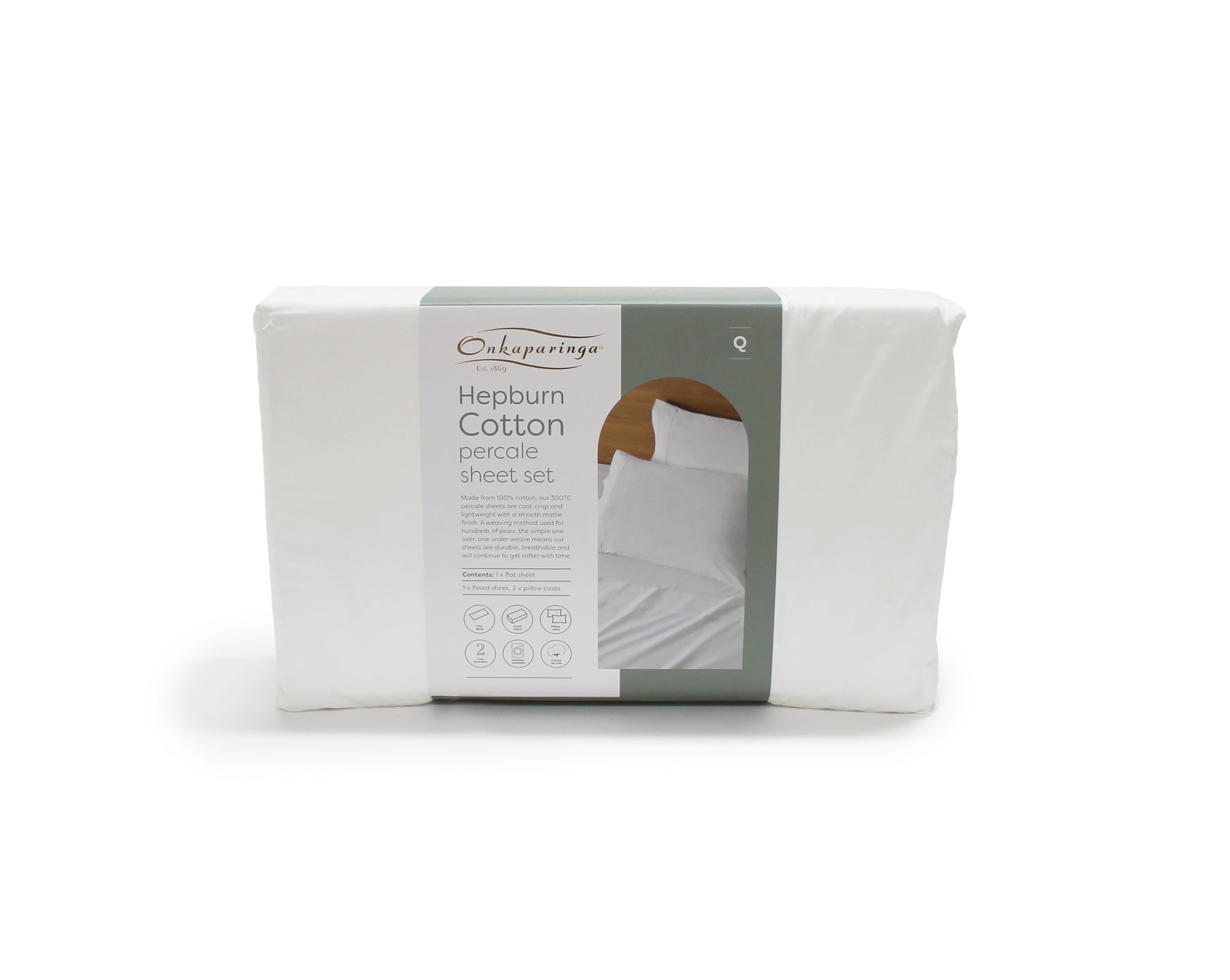 Onkaparinga Hepburn Cotton Percale 300TC Sheet Set