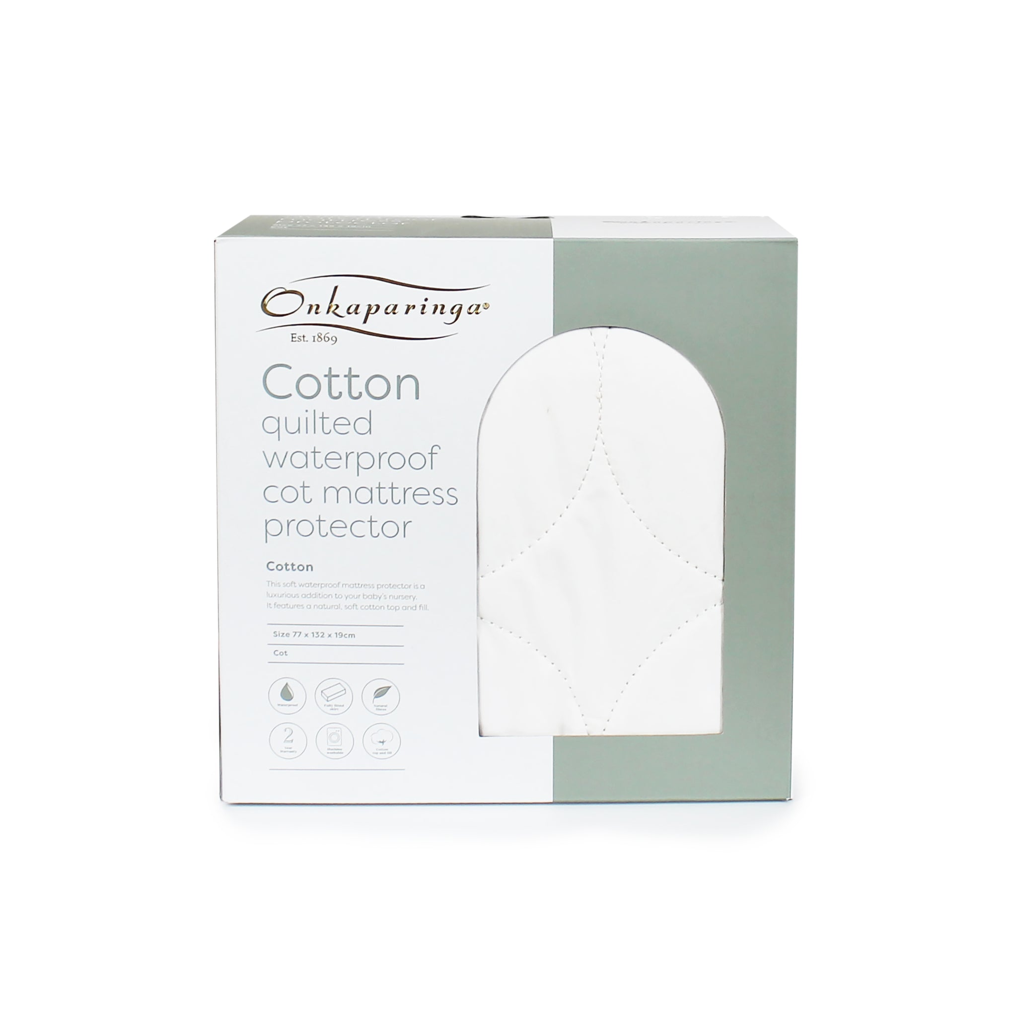 Onkaparinga Baby Cotton Waterproof Mattress Protector- Cot