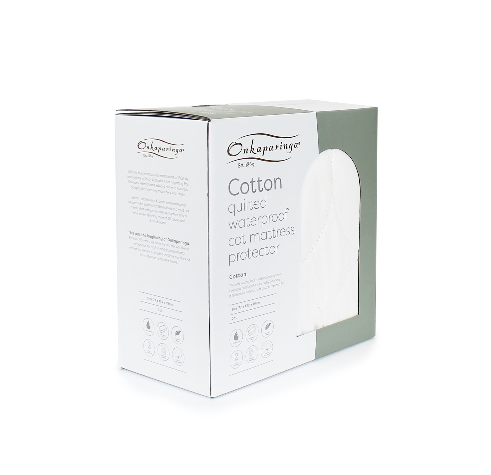 Onkaparinga Baby Cotton Waterproof Mattress Protector- Cot