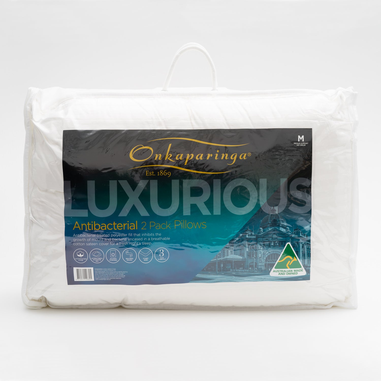 Onkaparinga Onkaparinga Antibacterial Pillow 2 Pack