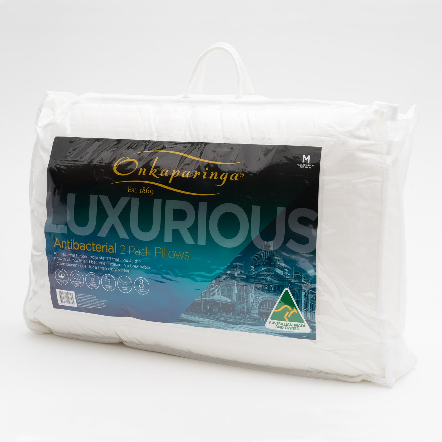 Onkaparinga Onkaparinga Antibacterial Pillow 2 Pack