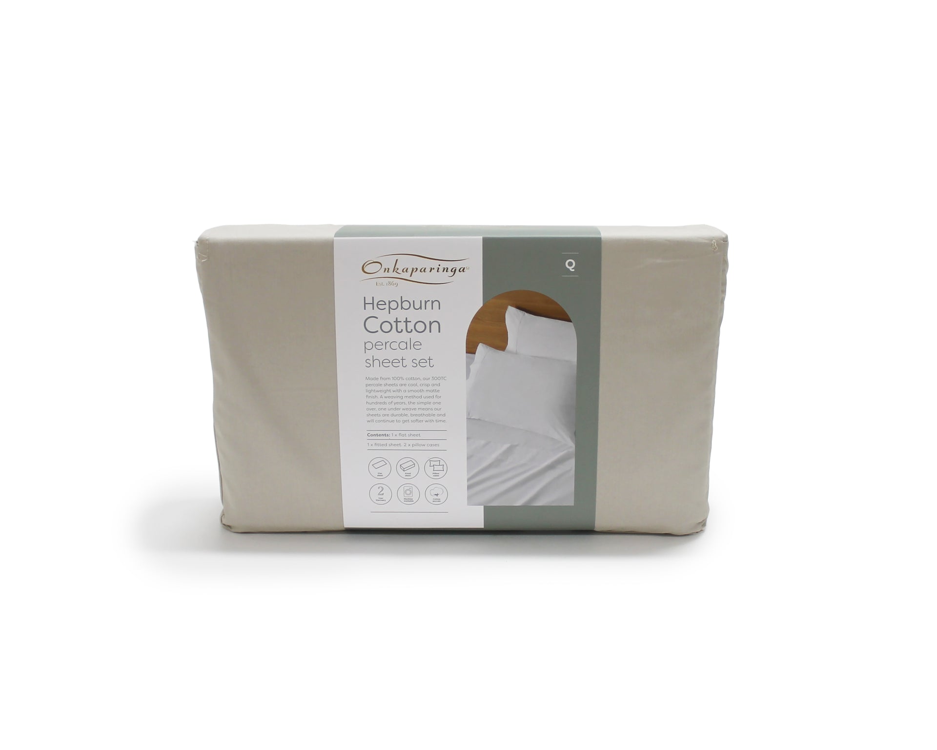 Onkaparinga Hepburn Cotton Percale 300TC Sheet Set