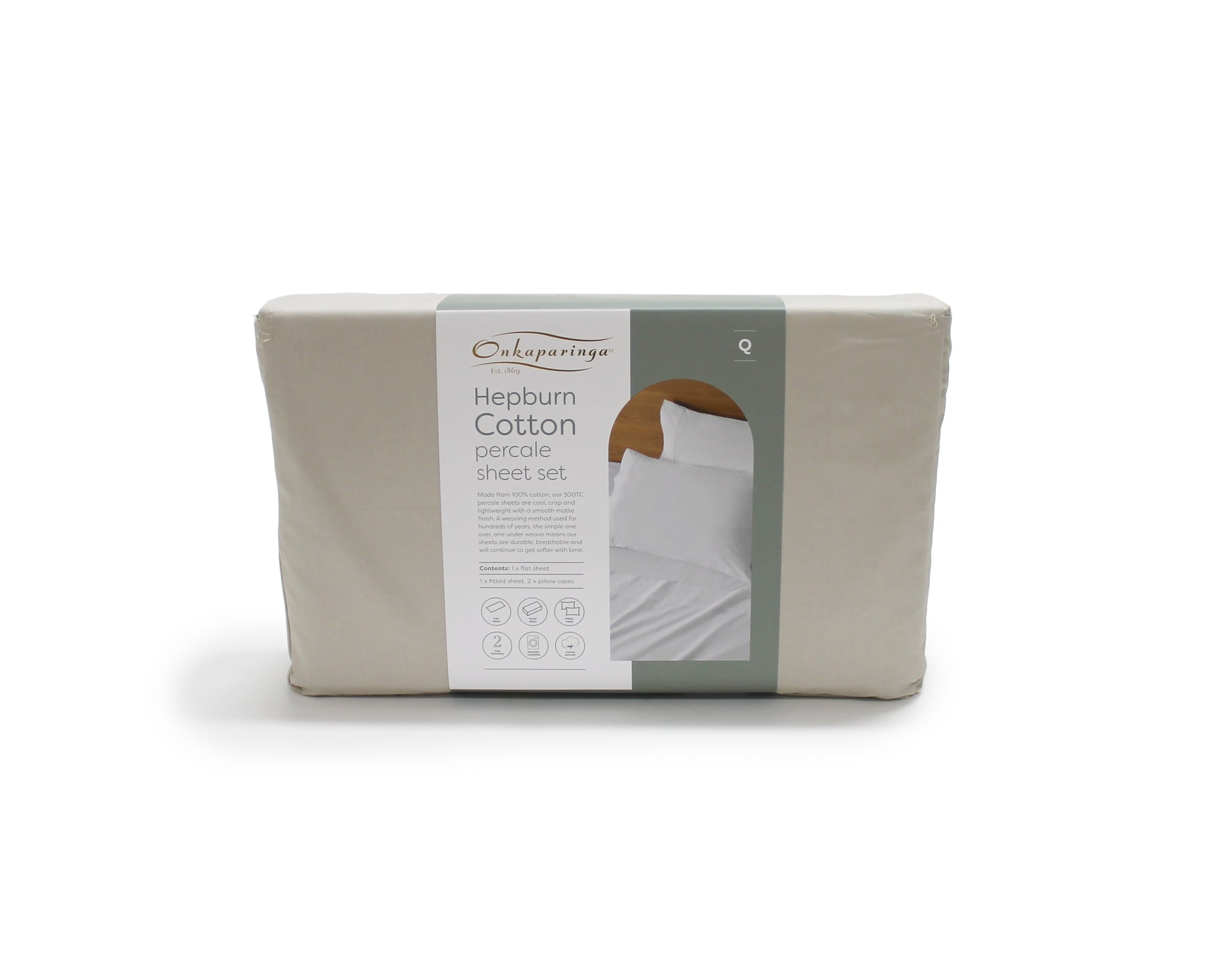 Onkaparinga Hepburn Cotton Percale 300TC Sheet Set