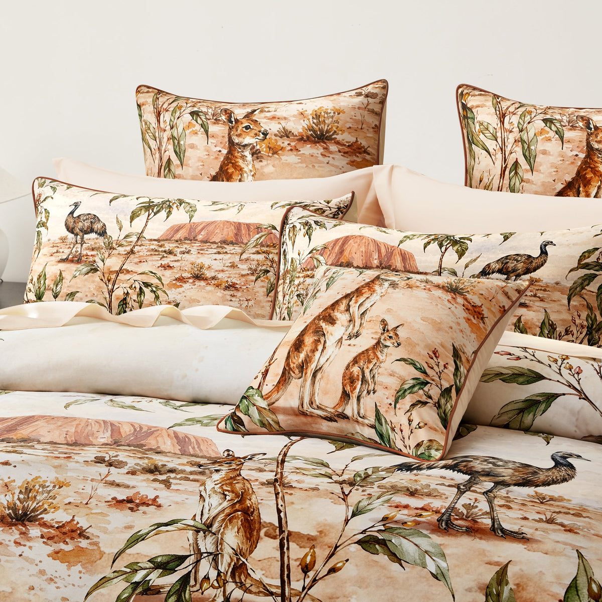 Bianca Bedding Outback Queen Natural Cotton Quilt Cover Set