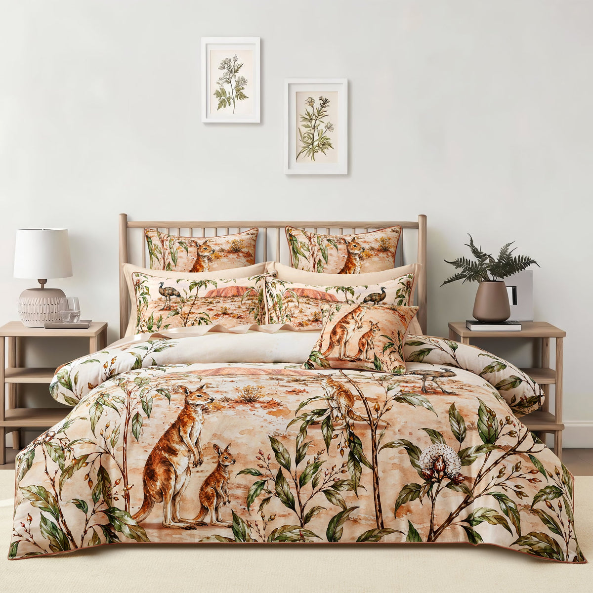 Bianca Bedding Outback Queen Natural Cotton Quilt Cover Set