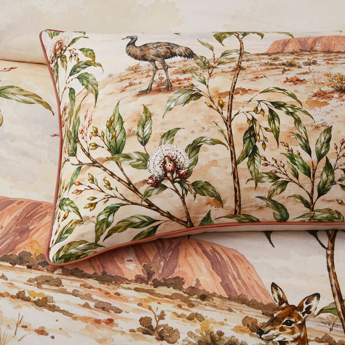 Bianca Bedding Outback Queen Natural Cotton Quilt Cover Set