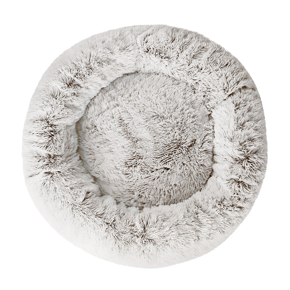 i.Pet Pet Bed Dog Cat 90cm Large Calming Soft Plush White Brown Big Bedding Australia