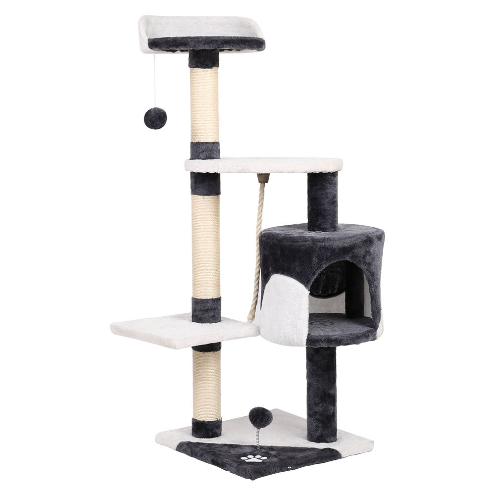 i.Pet Cat Tree 112cm Tower Scratching Post Scratcher Wood Condo House Furniture Big Bedding Australia