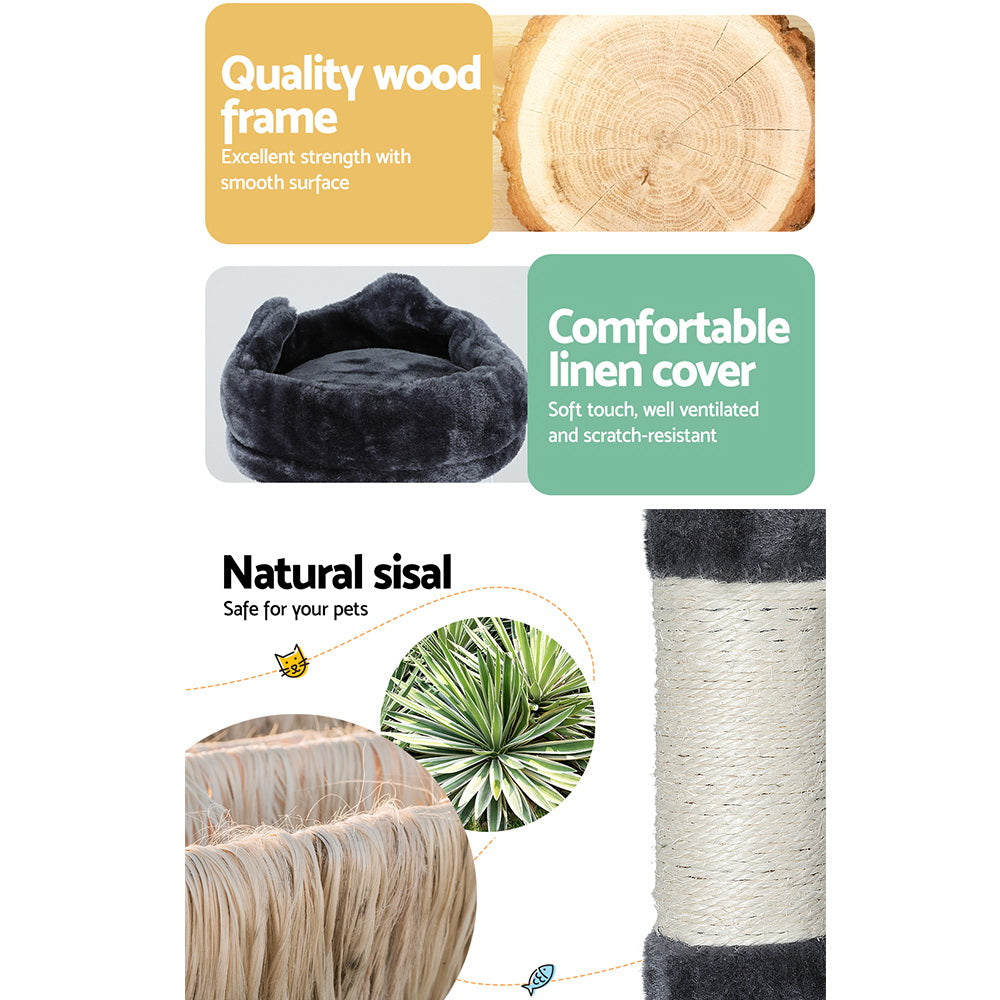 i.Pet Cat Tree 168cm Tower Scratching Post Scratcher Condo House Hanging Toy Bed Big Bedding Australia